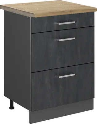 Immagine prodotto di Mobiletto base per cucina Vicco R-Line Calce nera 60 cm PL Rovere, Model 47599