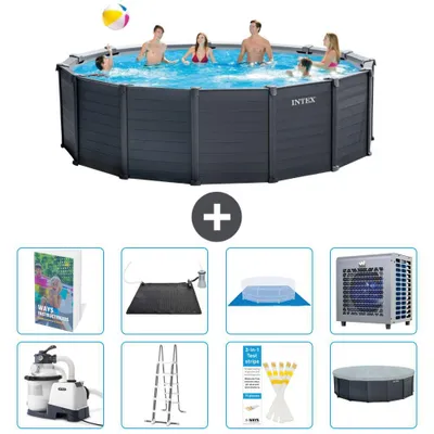 Produktbild von Graphite Panel Pool Rund - 478x124 cm - 9-teilig  S524