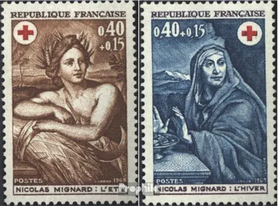Produktbild von Briefmarken Frankreich 1969 Mi 1692-1693 (kompl.Ausg.) postfrisch Rotes Kreuz
