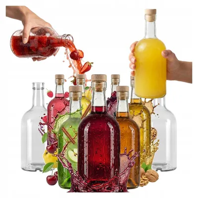 Obrázok produktu pre Sada 10 sklenených fliaš Bimberek, objem 500 ml, s korkovými uzávermi