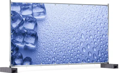 Produktbild von Wallario XXL Outdoor-Poster für Garten oder Balkon, Motiv Eiswürfel, in ca. 340 x 173 cm