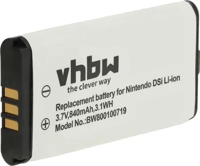 Produktbild von vhbw Akku kompatibel mit Nintendo NDSi, DSi Spielekonsole (840 mAh, 3,7 V, Li-Ion)