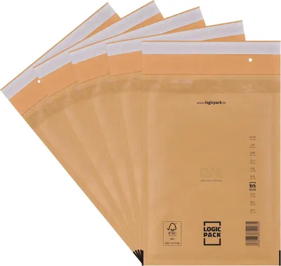 Produktbild von Logic Pack 100 Braune Luftpolsterumschläge D4 Gepolsterte Versandtaschen