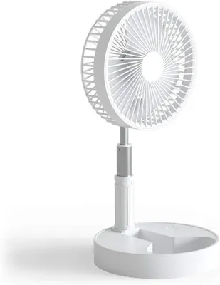 Produktbild von Mini-Tischventilator mit Akku, wiederaufladbarer Tischventilator mit 4 einstellbaren Geschwindigkeiten, Standventilator