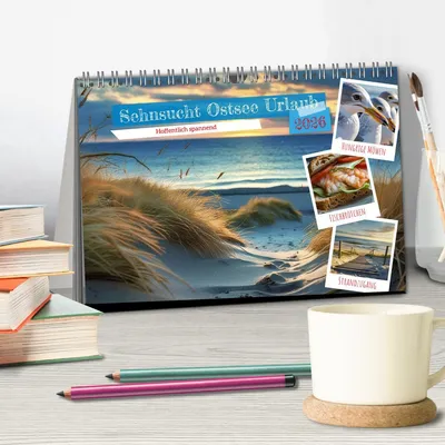 Produktbild von Sehnsucht Ostsee Urlaub (Tischkalender 2026 DIN A5 quer), CALVENDO Monatskalender
