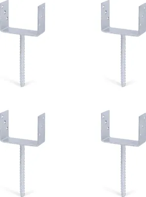 Produktbild von Alberts U-Pfostenträger mit Betonanker aus Riffelstahl, feuerverzinkt, zum Einbetonieren