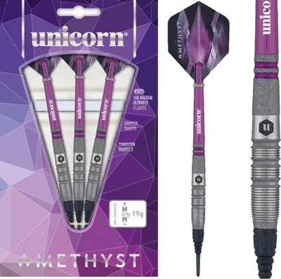 Produktbild von Unicorn Amethyst 3 Soft Darts - 19g -- 1 Satz