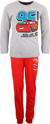 Produktbild von Disney Cars Lightning McQueen Kinder lang Pyjama Schlafanzug – Grau / 98