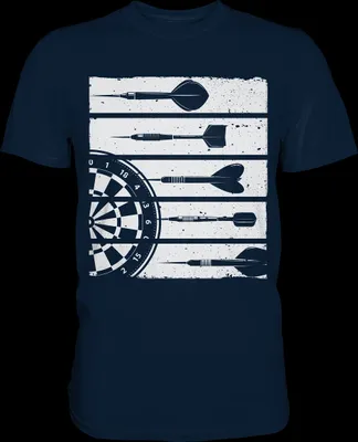 Produktbild von Retro Dartscheibe Dart Team Darts Pfeile T-Shirt – Navy / 5XL