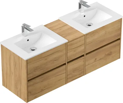 Produktbild von Badmöbelset Taifun 150cm eiche gold : Eiche Gold Varianten: Eiche Gold