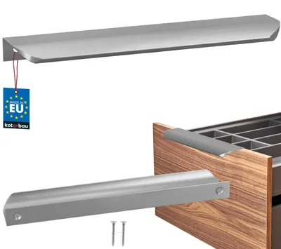 Obrázok produktu pre KOTARBAU® Úchytky na nábytok Úchytky na skrine 212 mm strieborné matné ZnAl Úchytky na zadné upevnenie Hranové úchytky Úchytky na zásuvky Kuchyňa Moderné