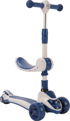 Produktbild von 3-in-1 Kinder Roller Scooter mit Sitz, LED große Räder Höheverstellbaren Lenker ab 2 Jahre Mit Musik(Blau)