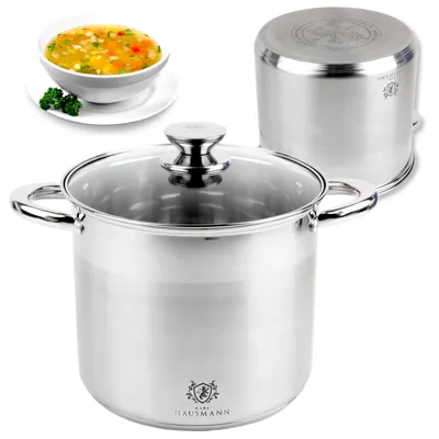 Produktbild von Kochtopf mit Deckel Suppentopf Edelstahl 30cm 16L Induktion alle Herde Silber