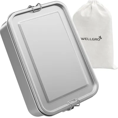 Edelstahl-Lunchbox 2400 ml, auslaufsicher, rechteckig