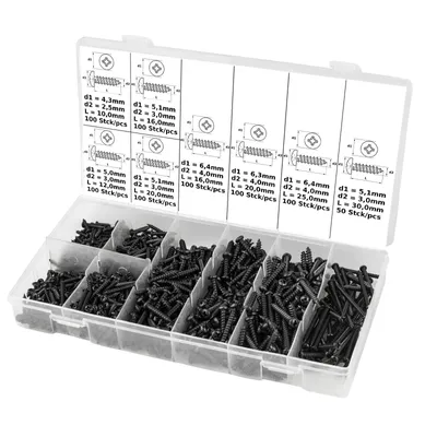 Immagine prodotto di Set di viti autofilettanti per lenticchie 750 pz.