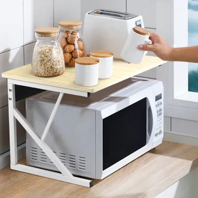 Produktbild von 2x Mikrowellenhalter Küchenregal Mikrowelle Regale Rack Organizer 54x35x34.5cm