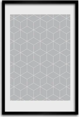 Produktbild von Bild - Bilderrahmen - 40 cm x 60 cm - MDF - Rahmen - Wandkunst - Geometrischer Hintergrund