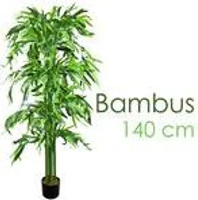 Produktbild von Decovego Künstlicher Bambusbaum, 140 cm, Echtholzstamm, 4 Stämme, 525 Blätter, biegsam, pflegeleicht