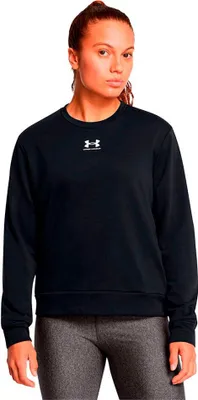 Produktbild von Under Armour Rival Terry Crew Langarm-t-shirt Schwarz XL Frau Schwarz XL