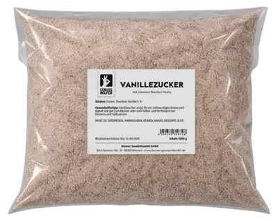 Produktbild von Vanillezucker, gemahlen, Zucker & Bourbon-Vanille, 1000g