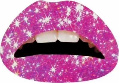 Produktbild von Oblique Unique Mundtattoo Lippen Tattoo glitzernd Temporäres Tattoo Klebetattoo pink