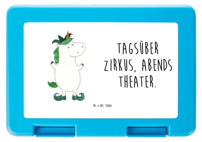 Produktbild von Mr. & Mrs. Panda Lunchbox Einhorn Joker - Weiß - Geschenk, Frischhaltedose, Bento Box, Hofnarr, Unicorn, Essensbox, Bentobox, Einhörner, Gaukler, Mittelalter