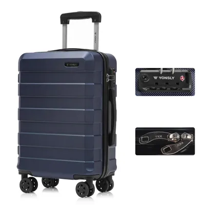 Produktbild von yonsly Premium Reisekoffer TSA-Schloss,YKK-Reißverschluss Hartschalen-Koffer Trolley Kabinenkoffer Rollkoffer Suitcase Handgepäck (Dunkelblau, XL)