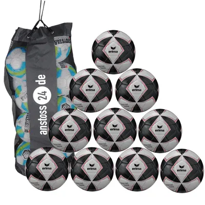 Produktbild von Ballset erima SENZOR-STAR Trainingsball inkl. Ballsack 10 Bälle schwarz/grau