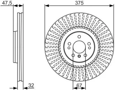 Produktbild von 2x BOSCH Bremsscheibe 0 986 479 A26 passend für MERCEDES-BENZ M-Klasse (W164)
