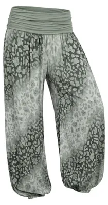 Produktbild von Haremshose Damen Sommerhose Gr. 36-44 luftige Leo Look Flatterhose weites Bein
