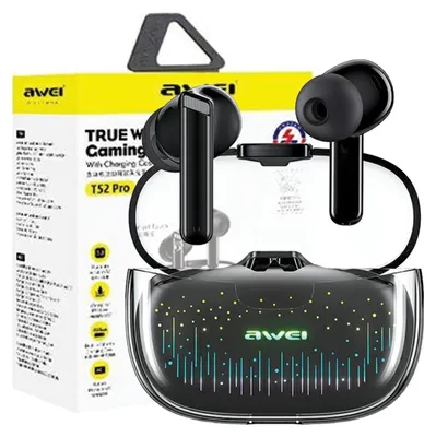Obrázok produktu pre Slúchadlá Awei Bluetooth 5.3 T52 Pro2 Tws + dokovacia stanica čierna/čierna