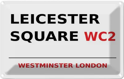 Produktbild von vianmo Blechschild 20x30 cm Westminster Leicester Square WC2 Abenteuer Reisen England Urlaub