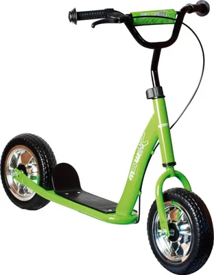Produktbild von muuwmi Roller Sunny – 10 Zoll EVA-Bereifung, Stahlrahmen, Bandbremse, Lenker höhenverstellbar, inkl. Ständer, grün
