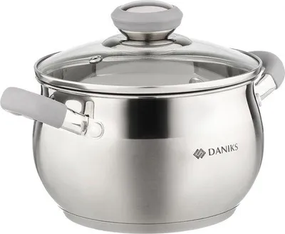 Produktbild von Famanu Kochtopf 2L - Induktionsgeeignet mit Glasdeckel und Silikongriffen