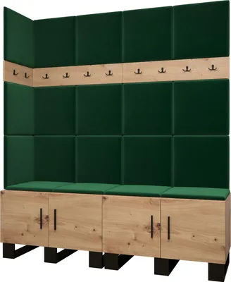 Produktbild von Garderobe ARTIN Set 12 mit gepolsterten Paneelen Industrial Design