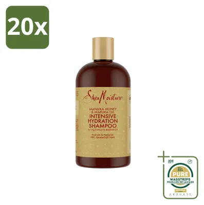 Imagen del producto de 20 champús hidratantes intensivos SheaMoisture - Manuka Honey & Mafura Oil - 384 ml - Pack ahorro - 20 unidades