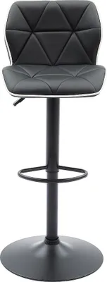 Produktbild von Barhocker 2er-Set höhenverstellbar - Kunstleder & Stahl - Schwarz - CALVIN