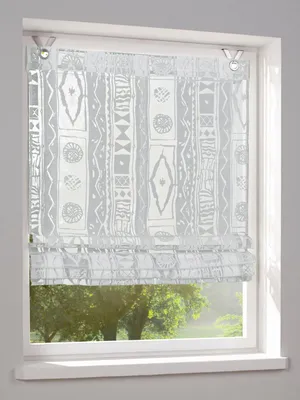 Produktbild von Heine home Raffrollo Ausbrenner bedruckt Ösen weiß H/B 140x120 cm