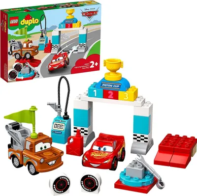Produktbild von LEGO 10924 DUPLO Cars Lightning McQueens großes Rennen, Disney Pixar Cars Spielzeugautos, Spielzeug ab 2 Jahre, Motorikspielzeug