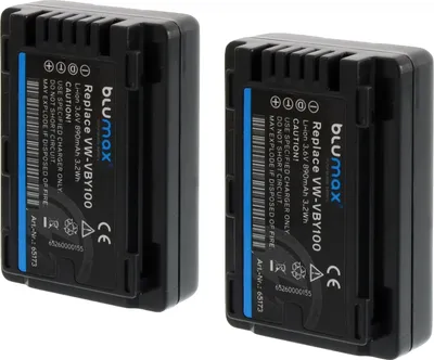 Produktbild von 2X Blumax Akku kompatibel mit Panasonic VW-VBY100 | 890mAh | HC-V110 - HC-V110GK - HC-V110K - HC-V110P - HC-V130K - HC-V201