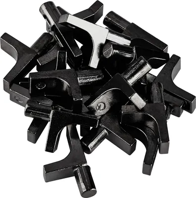 Produktbild von 20 Stück Regalbodenträger K-Line für Ø 5 mm Bohrloch schwarz Fachbodenträger Steckbodenträger für Holzböden Regalhalter Steckmontage Fachträger Holzplattenträger von SOTECH