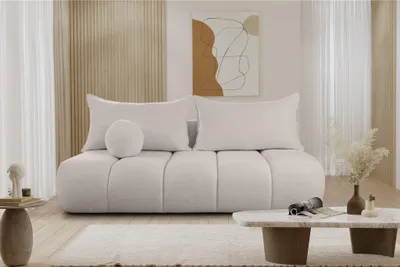 Produktbild von Schlafsofa Designersofa Sofa 3-Sitzer ANZIA in Stoff Ascot Bukla Beige