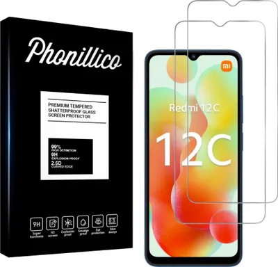Produktbild von Hartglas für Xiaomi Redmi 12C [2 Stück] Displayschutzfolie Screen Protector Film Anti-Kratzer Glas Resistant Phonillico®