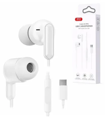 Zdjęcie produktu dla XO słuchawki przewodowe EP84 USB-C dokanałowe białe