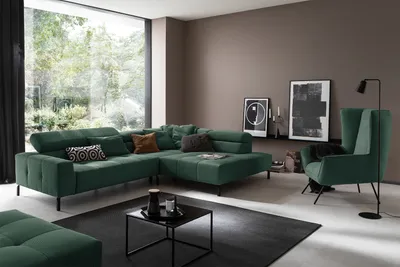 Produktbild von KAWOLA Sofa OHIO Ecksofa Feincord grün Recamiere rechts