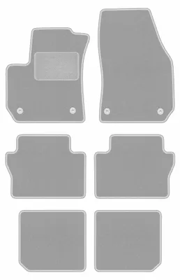 Obrázok produktu pre Velúrové autokoberce pre: Opel Zafira B 2005-2014 (minivan) – sada 4 ks, sivé, na mieru – Wielganizator OSLO – verzia W0101