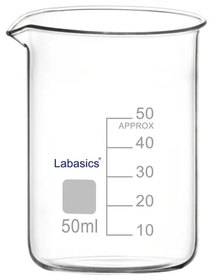 Imagen del producto de Vasos de vidrio resistentes al calor, de 50 ml, con escala, para laboratorio y cocina