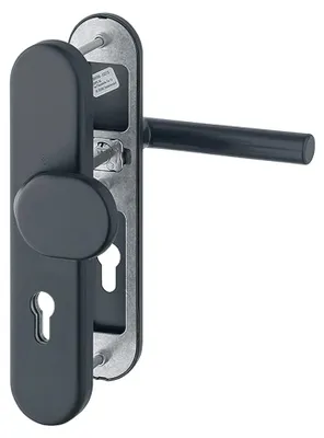 Produktbild von HOPPE Amsterdam Schutz-Wechselgarnitur Langschild Alu F9714M schwarz matt 86G/3331/3310/1400 (Entfernung: 72mm) Entfernung: 72mm