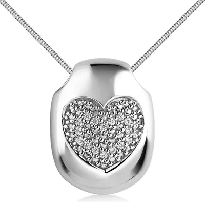 Produktbild von MATERIA by Matthias Herz Kettenanhänger oval 925 Sterling Silber mit Zirkonia rhodiniert KA-428