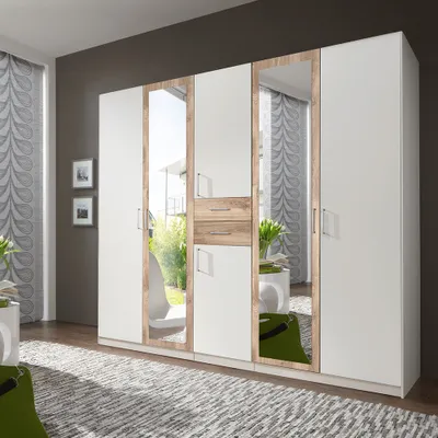 Produktbild von Kleiderschrank 225cm in weiß und Eiche DUNMORE-43